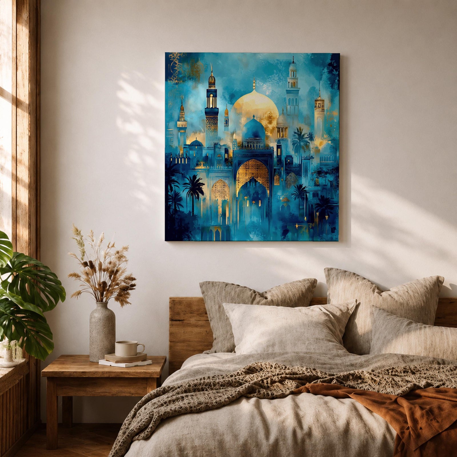 Blue Mosque Wall Art Masjid Sultan Ahmed Framed Canvas Istanbul Abstract Islamic Home Decor