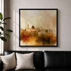 Masjid Al Aqsa Wall Art Jerusalem Mosque Framed Canvas Abstract Islamic Home Decor