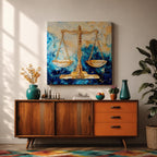 Scales of Justice Wall Art Balance Scale Framed Canvas Legal Symbol Law Office Decor