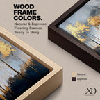 Golden Forest Wall Art Autumn Trees Framed Canvas Woodland Abstract Rustic Farmhouse Home Decor