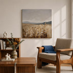 Wheat Field Wall Art Golden Meadow Framed Canvas Countryside Impasto Landscape Farmhouse Home Decor