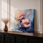 Peony Wall Art Garden Flower Framed Canvas Botanical Gold Accent Boho Home Decor