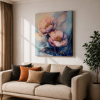 Peony Wall Art Garden Flower Framed Canvas Botanical Gold Accent Boho Home Decor