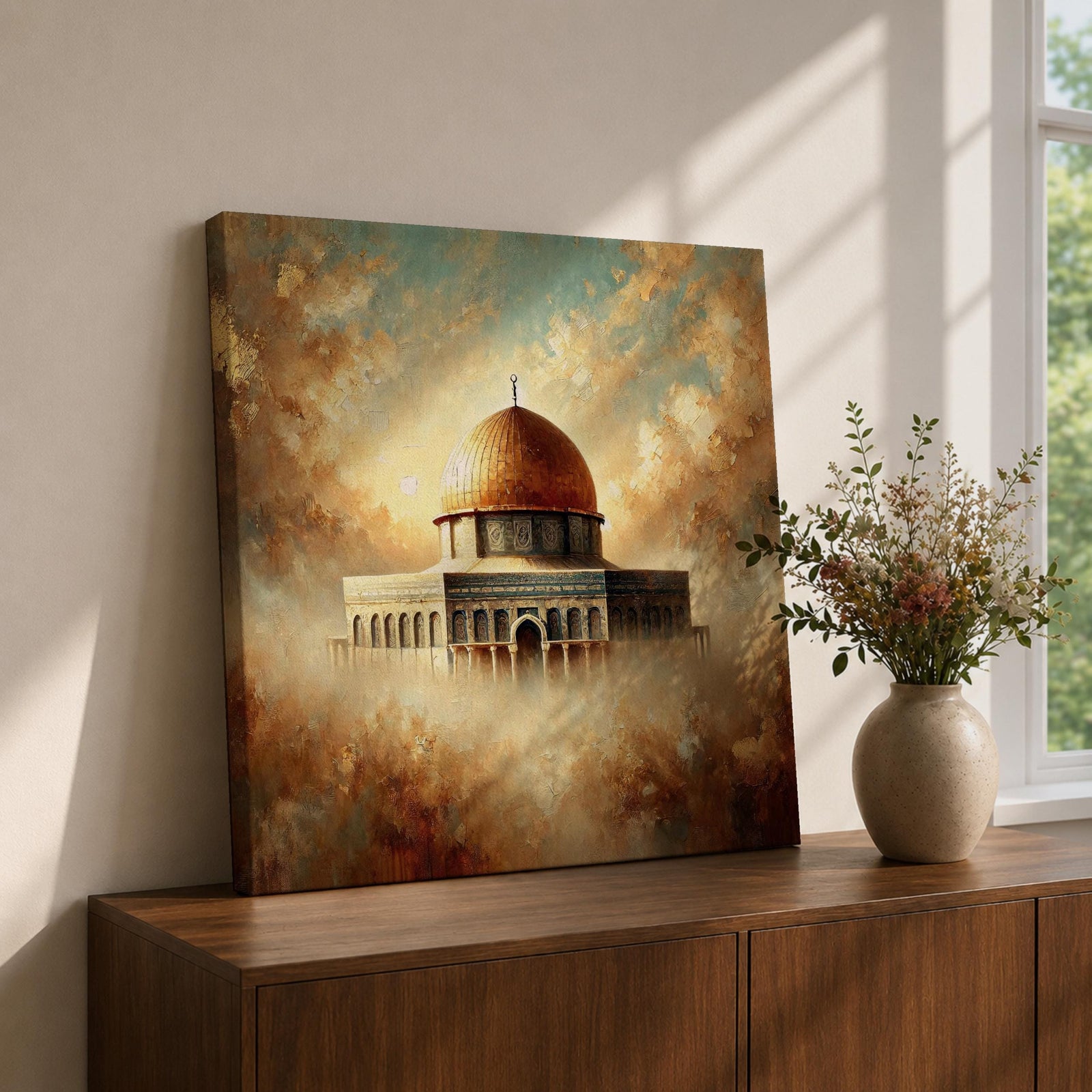 Haram al-Sharif Wall Art Masjid Al Aqsa Framed Canvas Jerusalem Mosque Muslim Home Decor