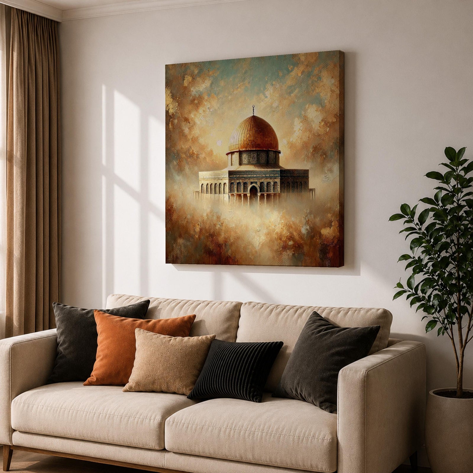 Haram al-Sharif Wall Art Masjid Al Aqsa Framed Canvas Jerusalem Mosque Muslim Home Decor