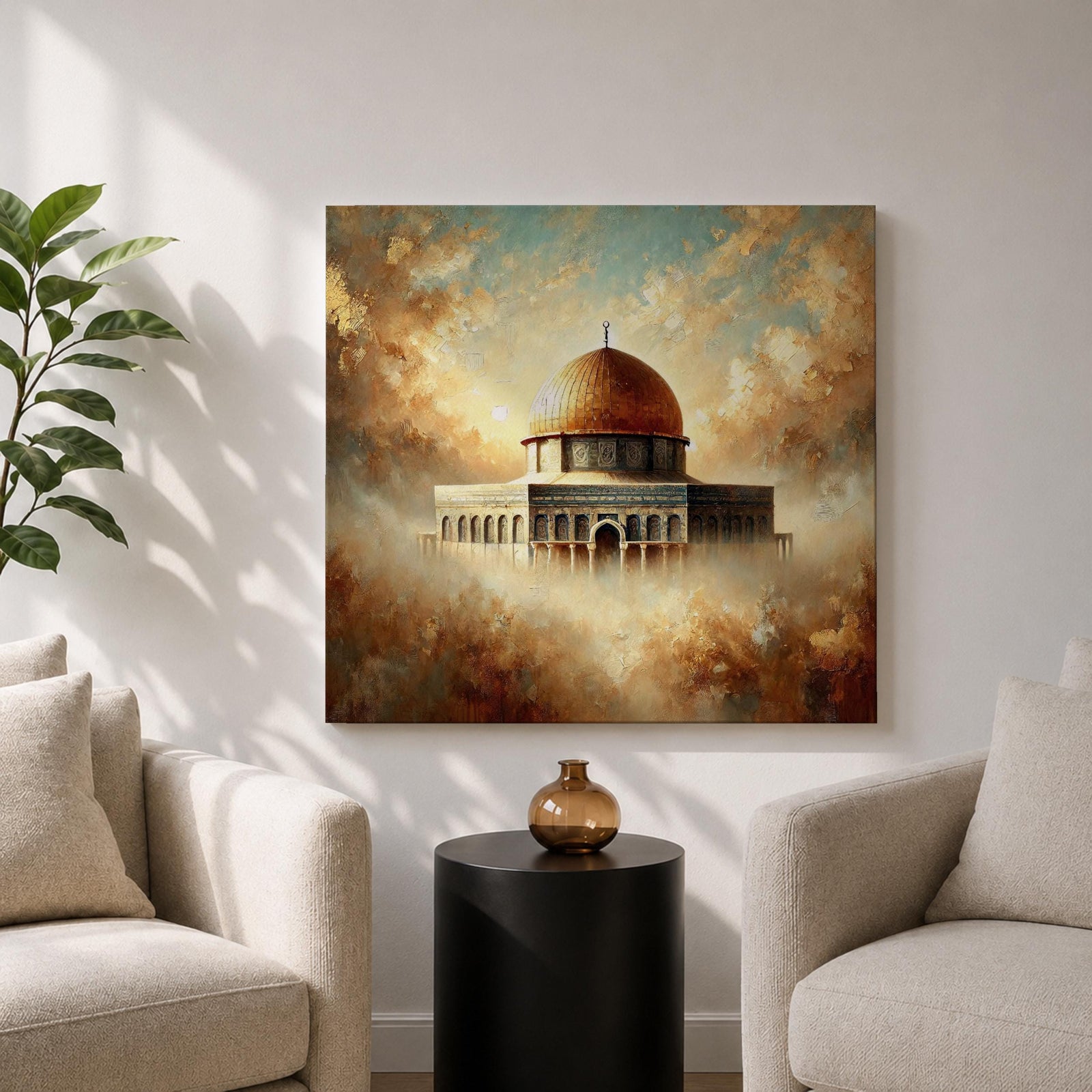 Haram al-Sharif Wall Art Masjid Al Aqsa Framed Canvas Jerusalem Mosque Muslim Home Decor