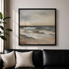 Ocean Seascape Wall Art Beach Waves Framed Canvas Coastal Minimalist Rustic Home Decor