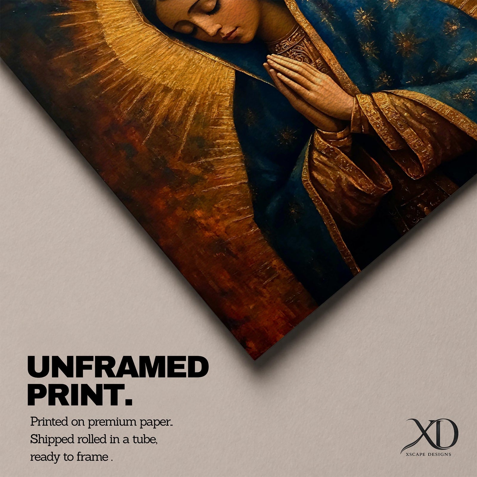 Our Lady of Guadalupe Wall Art La Morenita Framed Canvas Vintage Catholic Home Decor