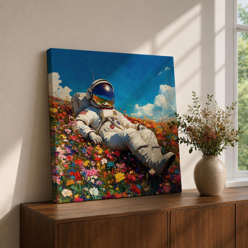 Astronaut Wall Art Space Explorer Framed Canvas Cosmic Galaxy Outer Space Home Decor