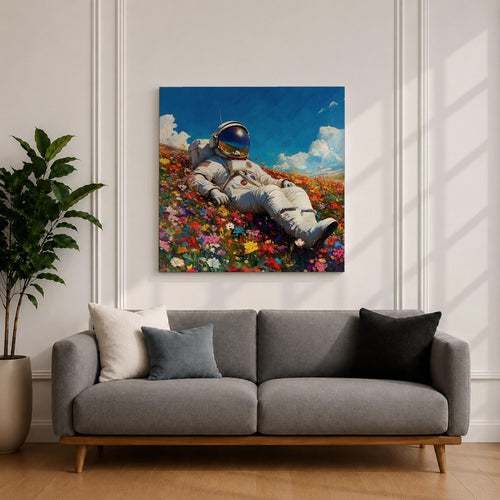 Astronaut Wall Art Space Explorer Framed Canvas Cosmic Galaxy Outer Space Home Decor