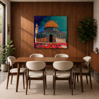 Al Aqsa Mosque Wall Art Dome of the Rock Framed Canvas Islamic Home Decor