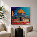 Al Aqsa Mosque Wall Art Dome of the Rock Framed Canvas Islamic Home Decor