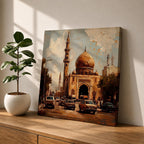 Cairo Mosque Wall Art Islamic Mosque Framed Canvas Middle Eastern Impasto Cultural Home Decor