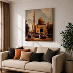 Cairo Mosque Wall Art Islamic Mosque Framed Canvas Middle Eastern Impasto Cultural Home Decor