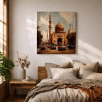 Cairo Mosque Wall Art Islamic Mosque Framed Canvas Middle Eastern Impasto Cultural Home Decor