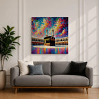 Kaaba Wall Art Masjid Al Haram Framed Canvas Islamic Impasto Religious Gift Home Decor