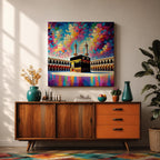 Kaaba Wall Art Masjid Al Haram Framed Canvas Islamic Impasto Religious Gift Home Decor