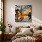 Masjid Nabawi Wall Art Green Dome Framed Canvas Rawdah Medina Islamic Mosque Home Decor