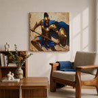 Spartan Warrior Wall Art Greek Soldier Framed Canvas Ancient Battle Mythology History Home Decor