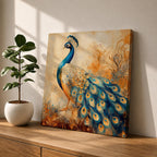 Peacock Wall Art Exotic Bird Framed Canvas Boho Animal Nature Living Room Home Decor