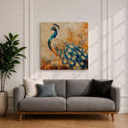 Peacock Wall Art Exotic Bird Framed Canvas Boho Animal Nature Living Room Home Decor