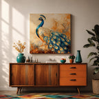 Peacock Wall Art Exotic Bird Framed Canvas Boho Animal Nature Living Room Home Decor