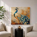 Peacock Wall Art Exotic Bird Framed Canvas Boho Animal Nature Living Room Home Decor