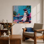 Penguin Animal Wall Art Poolside Sunglasses Bird Modern Pop Gift Living Room Home Decor