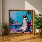 Penguin Animal Wall Art Poolside Sunglasses Bird Modern Pop Gift Living Room Home Decor