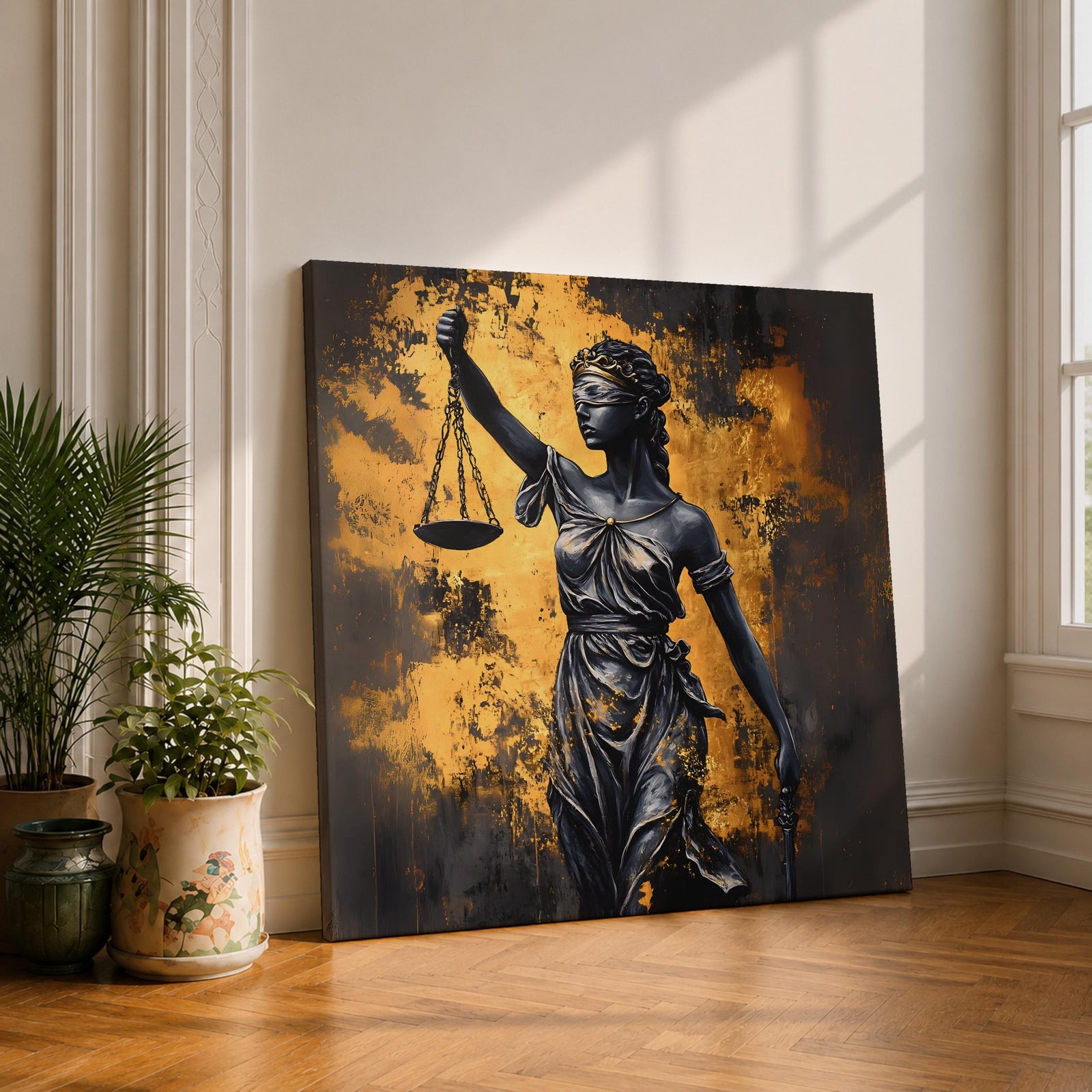 Lady Justice Legal Wall Art Scales Symbol Law Gift Court Courtroom Office Home Decor