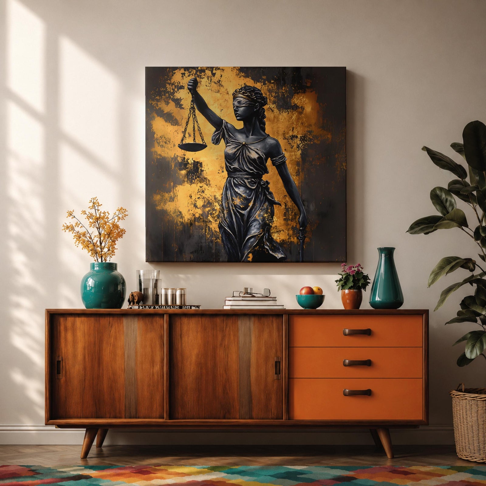 Lady Justice Legal Wall Art Scales Symbol Law Gift Court Courtroom Office Home Decor