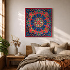 Islamic Geometric Mandala Wall Art Star Pattern Framed Canvas Persian Oriental Home Decor