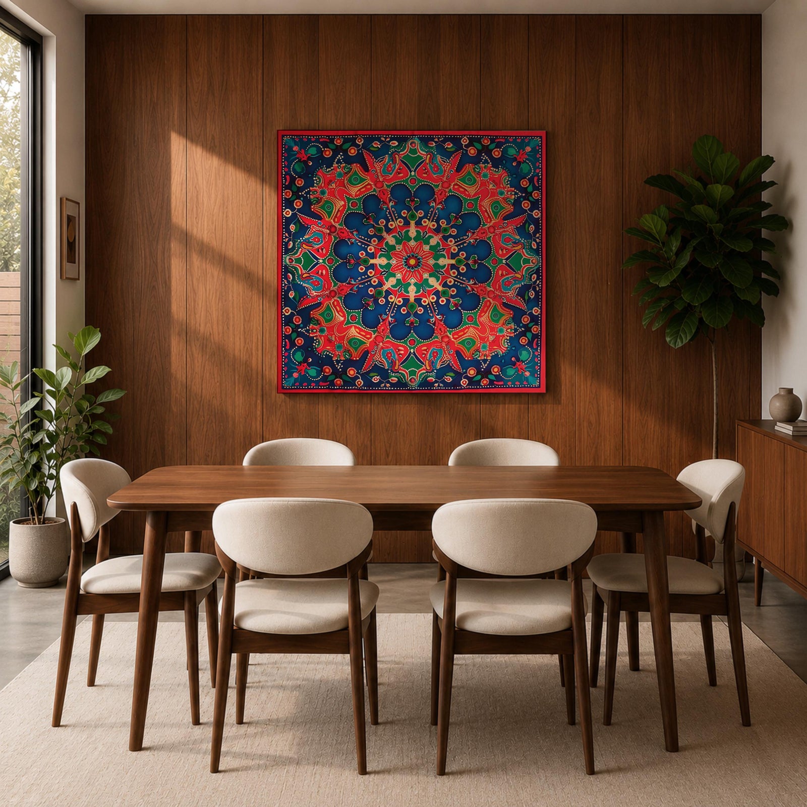 Islamic Geometric Mandala Wall Art Star Pattern Framed Canvas Persian Oriental Home Decor