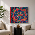 Islamic Geometric Mandala Wall Art Star Pattern Framed Canvas Persian Oriental Home Decor