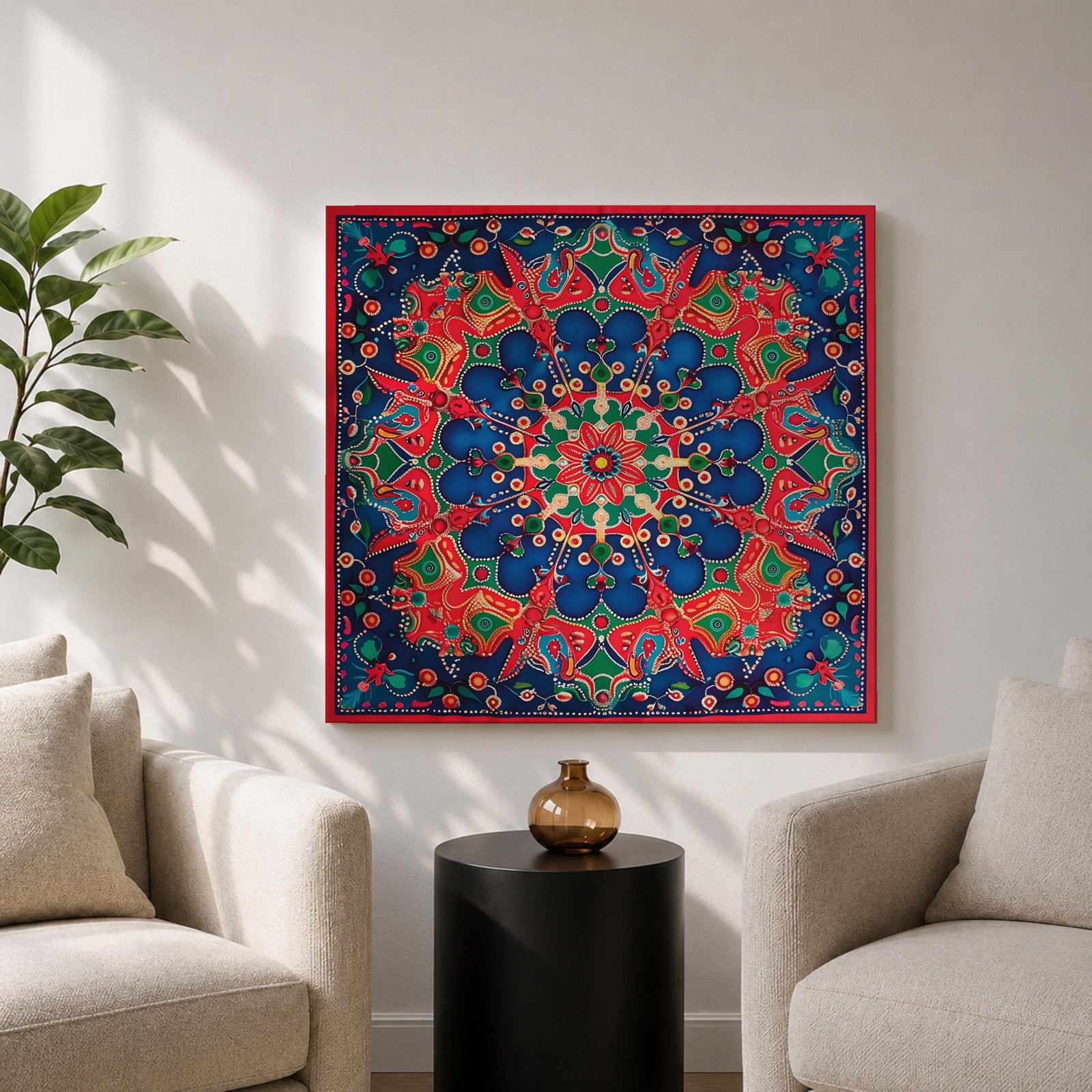Islamic Geometric Mandala Wall Art Star Pattern Framed Canvas Persian Oriental Home Decor
