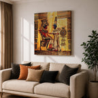 Nefertiti Akhenaten Ancient Egyptian Wall Art Aten Sun Mythology Gift Living Room Home Decor