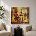 Nefertiti Akhenaten Ancient Egyptian Wall Art Aten Sun Mythology Gift Living Room Home Decor