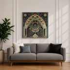 Islamic Arch Wall Art Moorish Mihrab Framed Canvas Moroccan Geometric Cultural Home Decor
