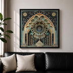 Islamic Arch Wall Art Moorish Mihrab Framed Canvas Moroccan Geometric Cultural Home Decor