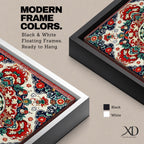 Persian Mandala Wall Art Carpet Pattern Framed Canvas Oriental Islamic Home Decor
