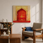 Moroccan Door Wall Art Arched Entry Framed Canvas Moorish Architecture Islamic Home Decor