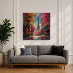 Eiffel Tower Wall Art Paris Cityscape Framed Canvas France Travel Living Room Home Decor