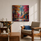 Eiffel Tower Wall Art Paris Cityscape Framed Canvas France Travel Living Room Home Decor