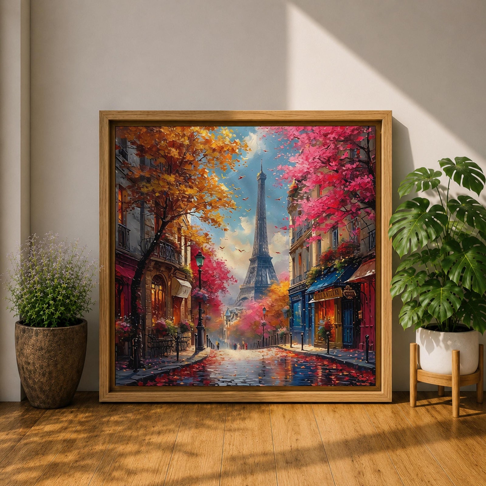 Eiffel Tower Wall Art Paris Cityscape Framed Canvas France Travel Living Room Home Decor