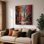 Eiffel Tower Wall Art Paris Cityscape Framed Canvas France Travel Living Room Home Decor