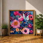 Floral Wall Art Flower Bouquet Framed Canvas Botanical Garden Boho Home Decor