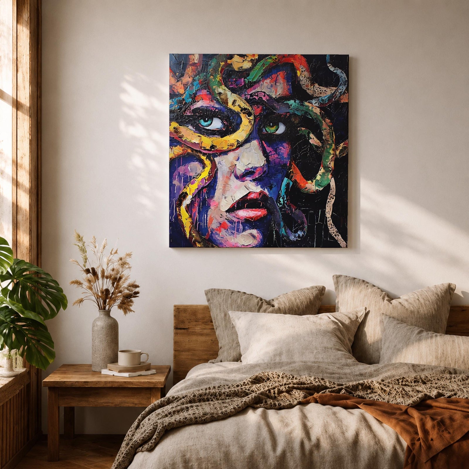 Medusa Mythological Wall Art Gorgon Abstract Mythology Legend Portrait Gift Living Room Home Decor