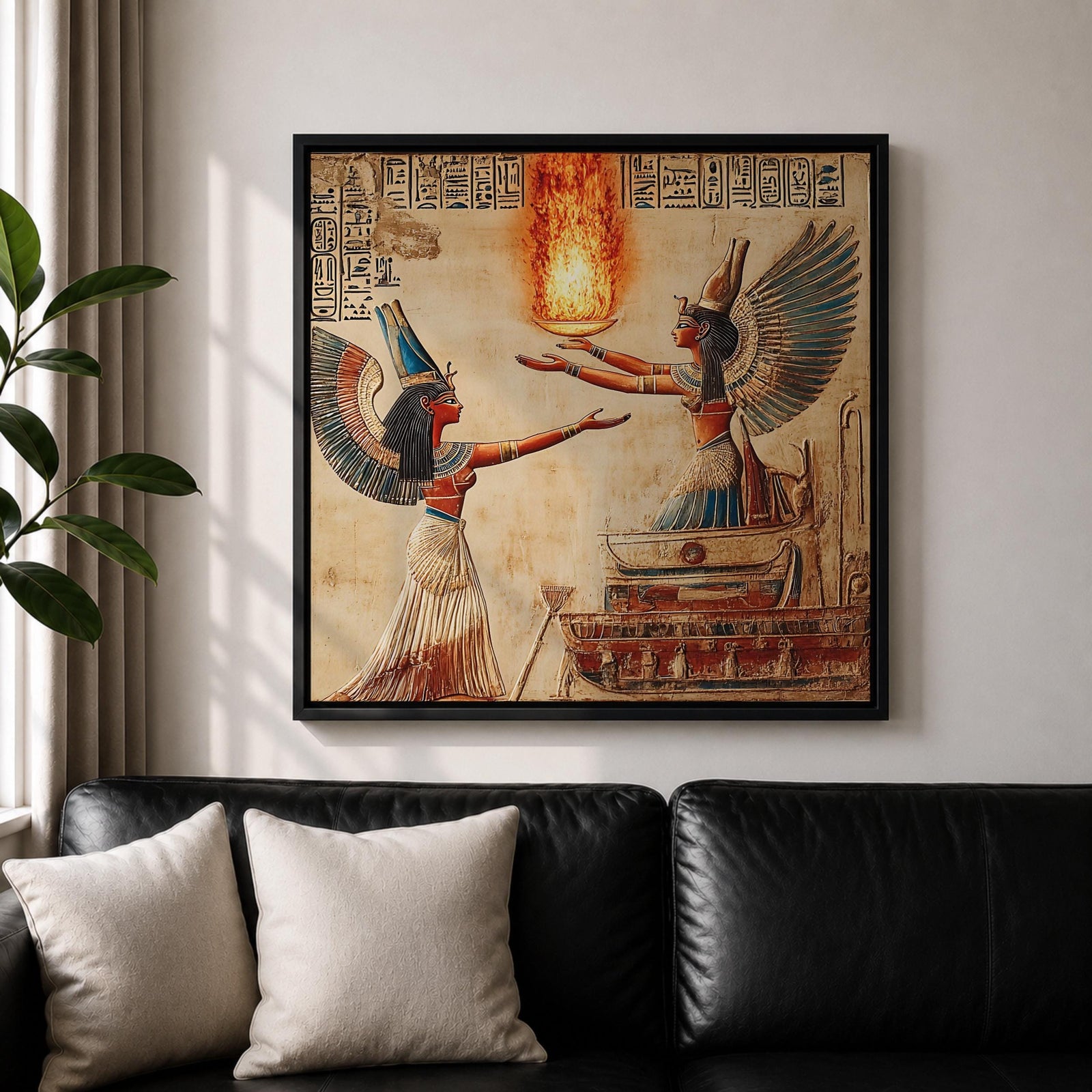 Isis Wall Art Egyptian Goddess Framed Canvas Ancient Mythology Egypt Temple History Home Decor