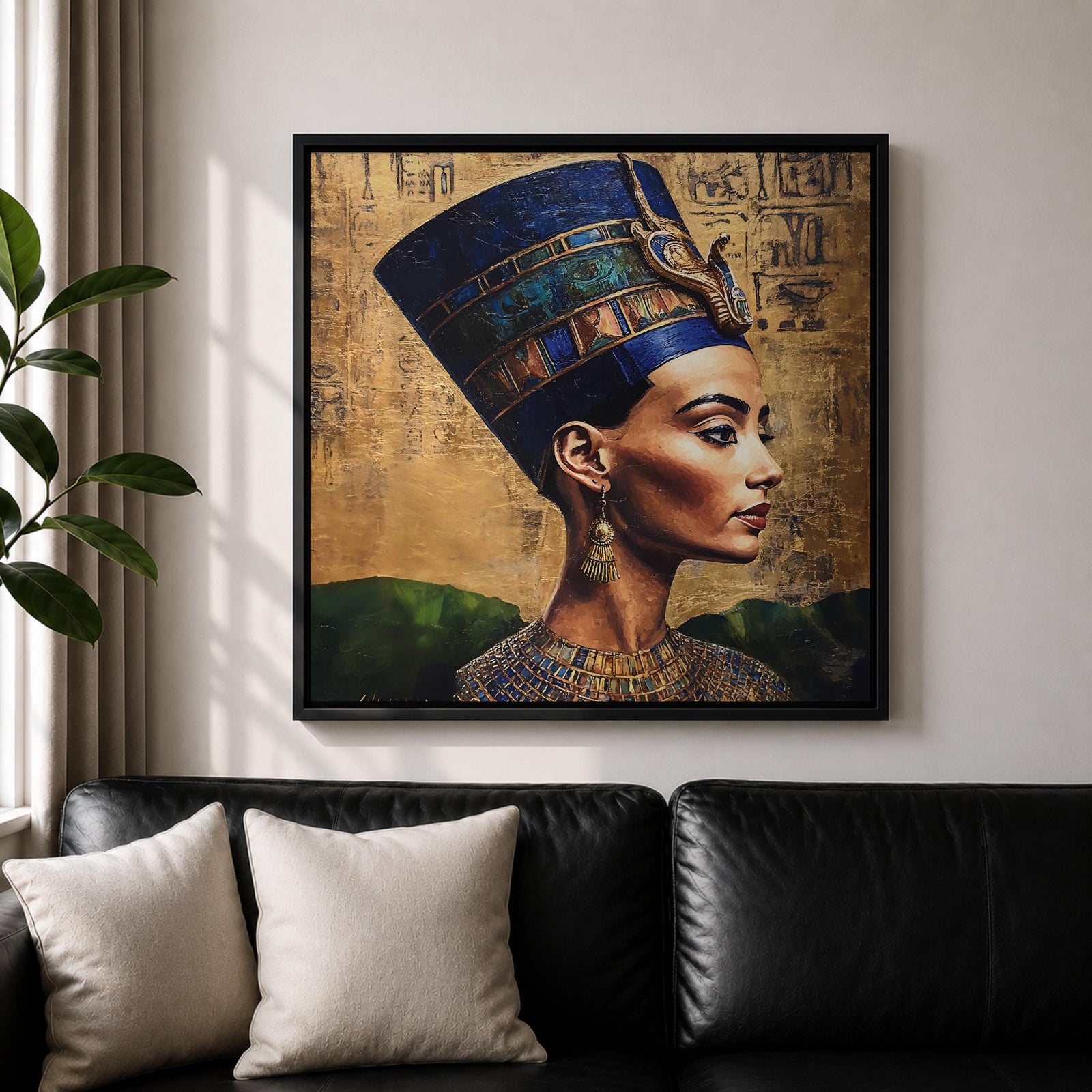 Nefertiti Wall Art Egyptian Queen Framed Canvas Ancient Egypt Pharaoh Royalty History Home Decor