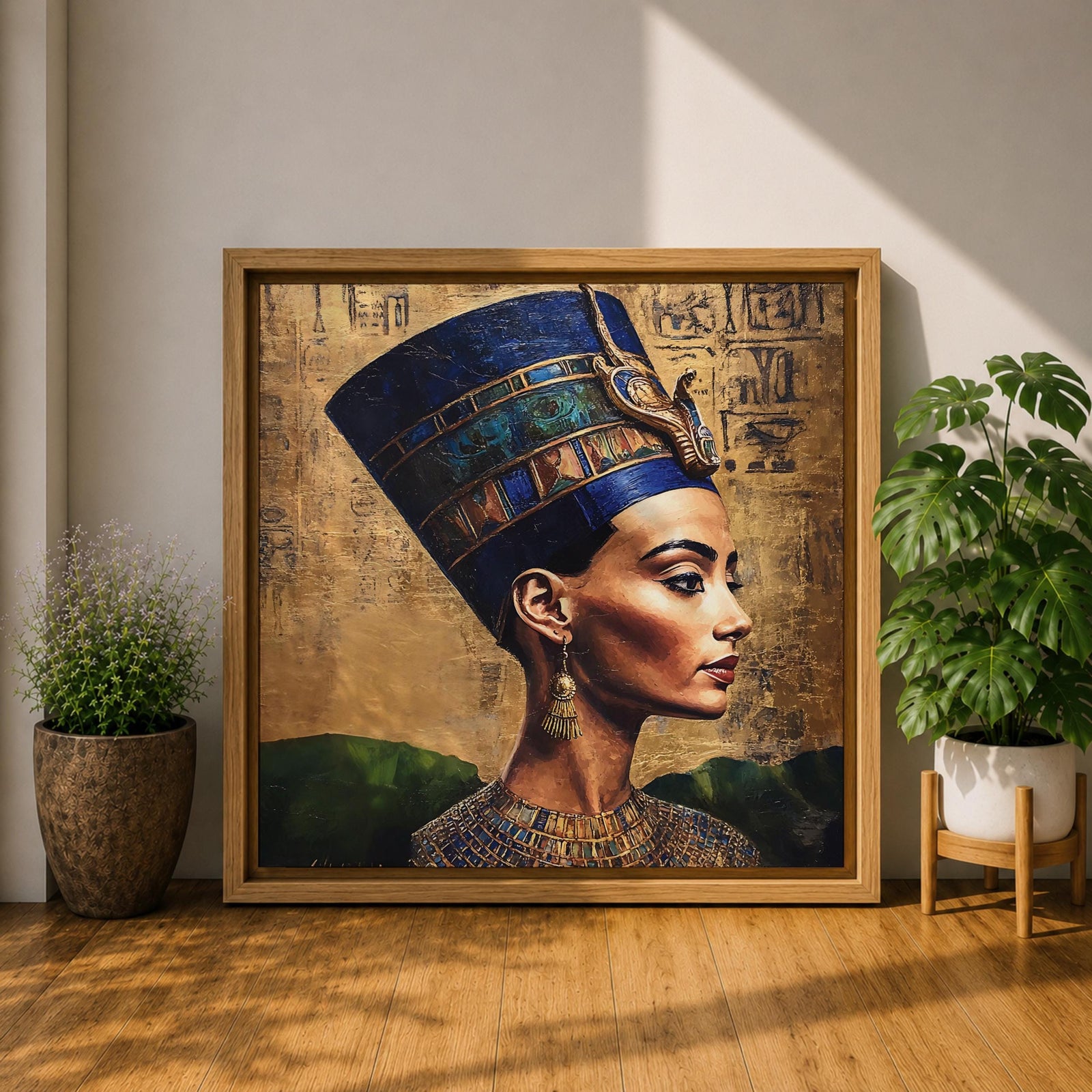 Nefertiti Wall Art Egyptian Queen Framed Canvas Ancient Egypt Pharaoh Royalty History Home Decor